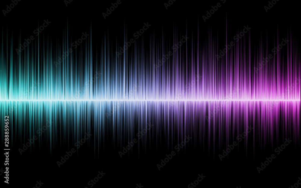Bicolor blue and pink soundwave illustration
