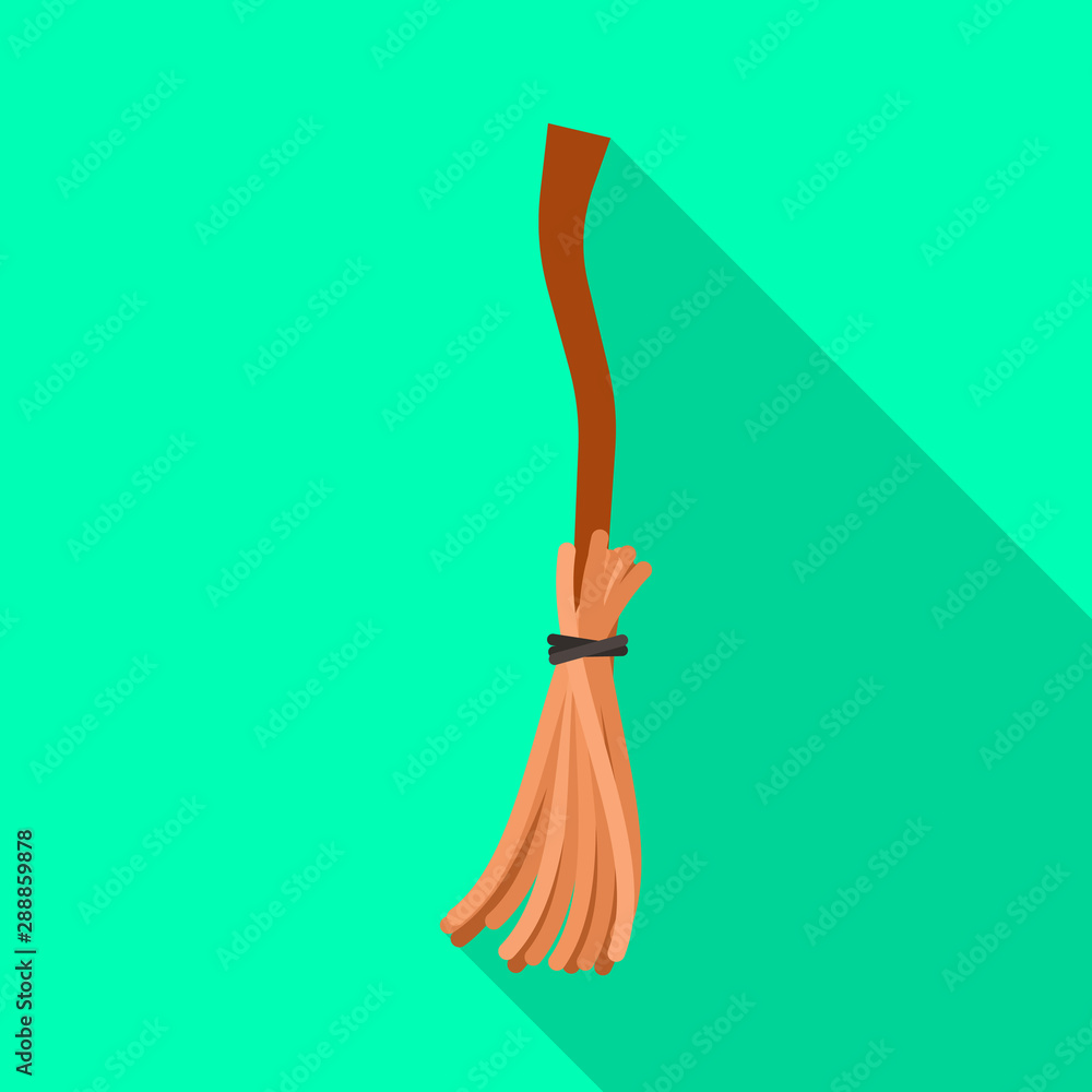 Vector illustration of broom and cleaning symbol. Set of broom and ...