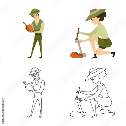 Isolated object of story and items icon. Collection of story and attributes stock vector illustration.