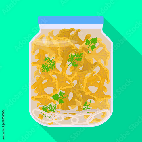 Vector illustration of pickled and jar icon. Collection of pickled and spices vector icon for stock.