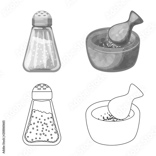 Vector illustration of cooking and sea logo. Collection of cooking and baking stock vector illustration.