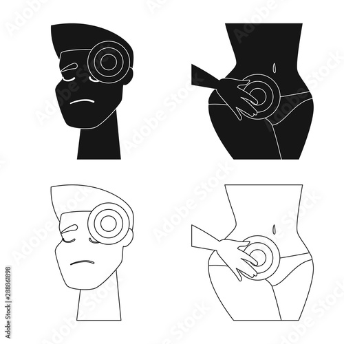 Isolated object of hospital and rendering symbol. Collection of hospital and help stock vector illustration.