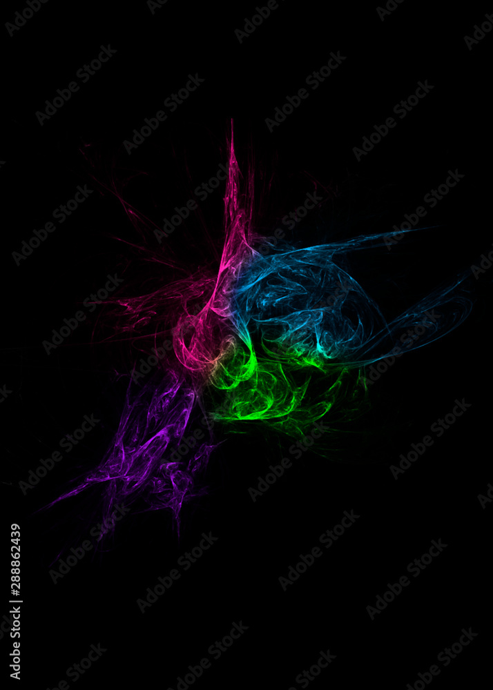 Colorful fractal on black background
