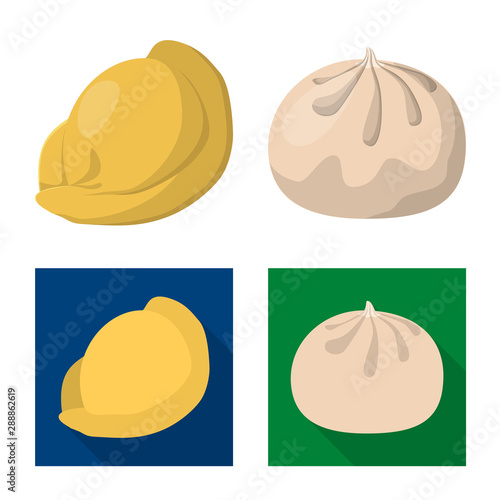 Vector illustration of products and cooking symbol. Set of products and appetizer vector icon for stock.