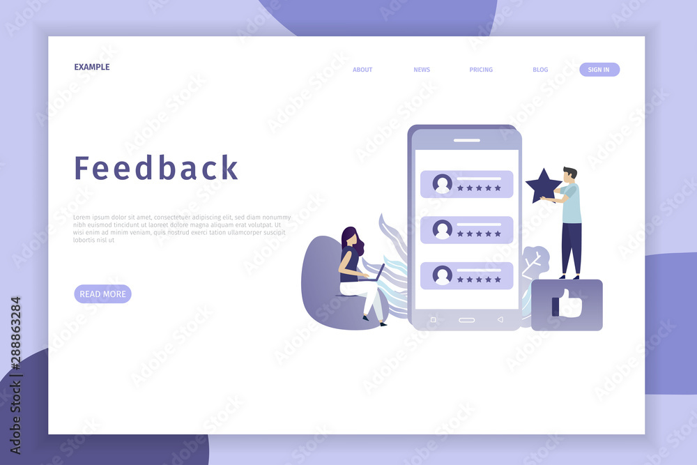 Illustration performance ratings for homepage. This design can be used for websites, landing pages, mobile applications, posters, banners