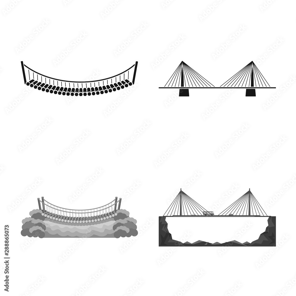 Obraz premium Vector design of connection and design sign. Collection of connection and side stock vector illustration.
