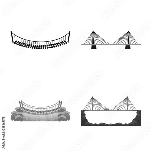 Vector design of connection and design sign. Collection of connection and side stock vector illustration.