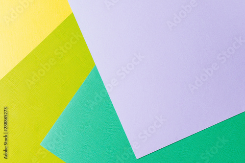 Multi colored abstract paper pastel colors with geometric shape.