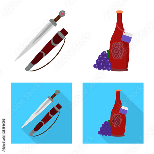 Vector illustration of culture and sightseeing logo. Set of culture and originality vector icon for stock.