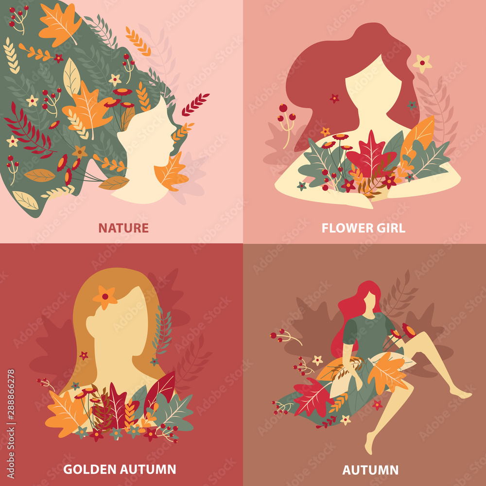 Girls Nature Beauty Design Concept Girls Nature Beauty Design Concept