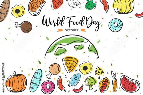 World Food Day illustration vector is suitable for social media, banner , poster , Flyer and related with food