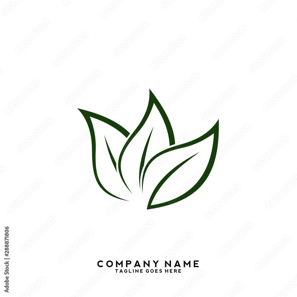 Creative green leaf logo template Creative green leaf logo template