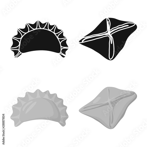 Vector design of products and cooking sign. Collection of products and appetizer vector icon for stock.