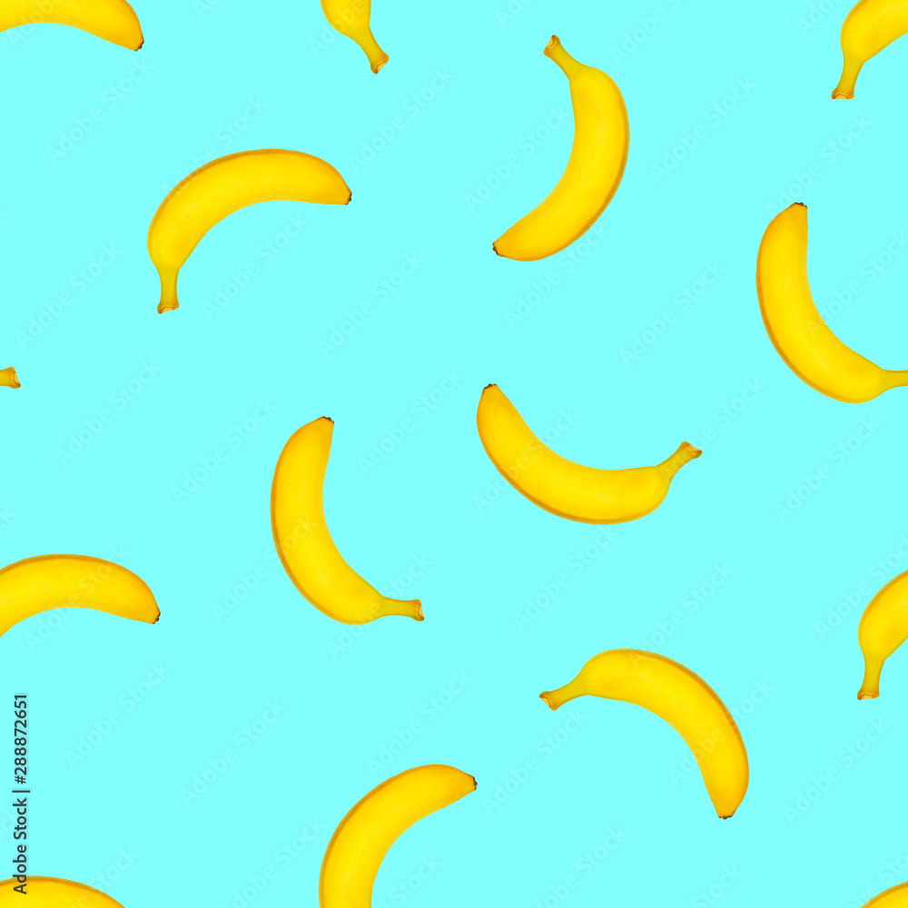 Banana pattern on blue background Banana pattern on blue background