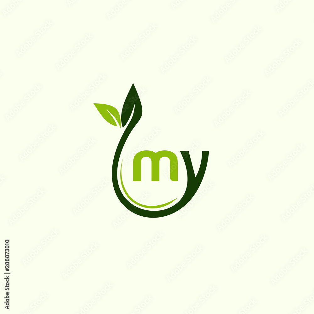 Letter MY Leaf Naturally Icon Logo Design Template Element Vector Letter MY Leaf Naturally Icon Logo Design Template Element Vector