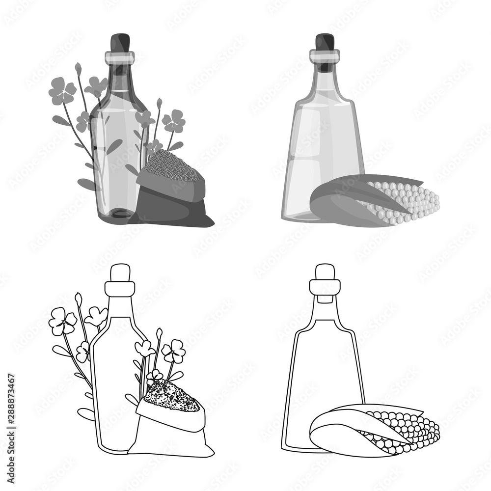 Obraz premium Vector design of healthy and vegetable icon. Set of healthy and agriculture vector icon for stock.