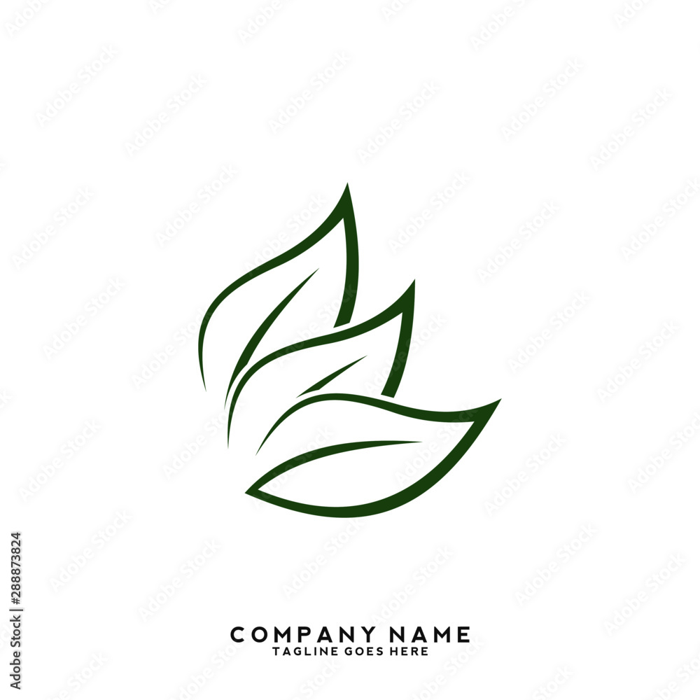 Creative green leaf logo template Creative green leaf logo template