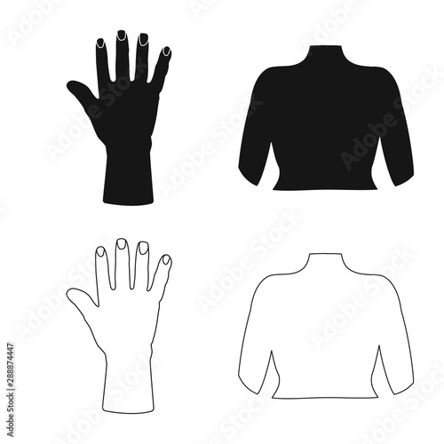 Vector design of body and part icon. Set of body and anatomy vector icon for stock.