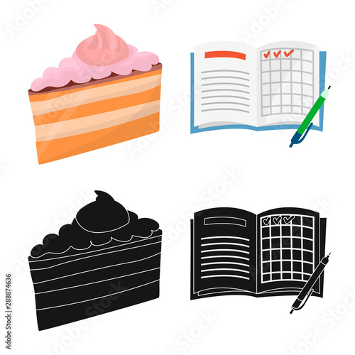 Vector design of diet and treatment icon. Set of diet and medicine stock vector illustration.