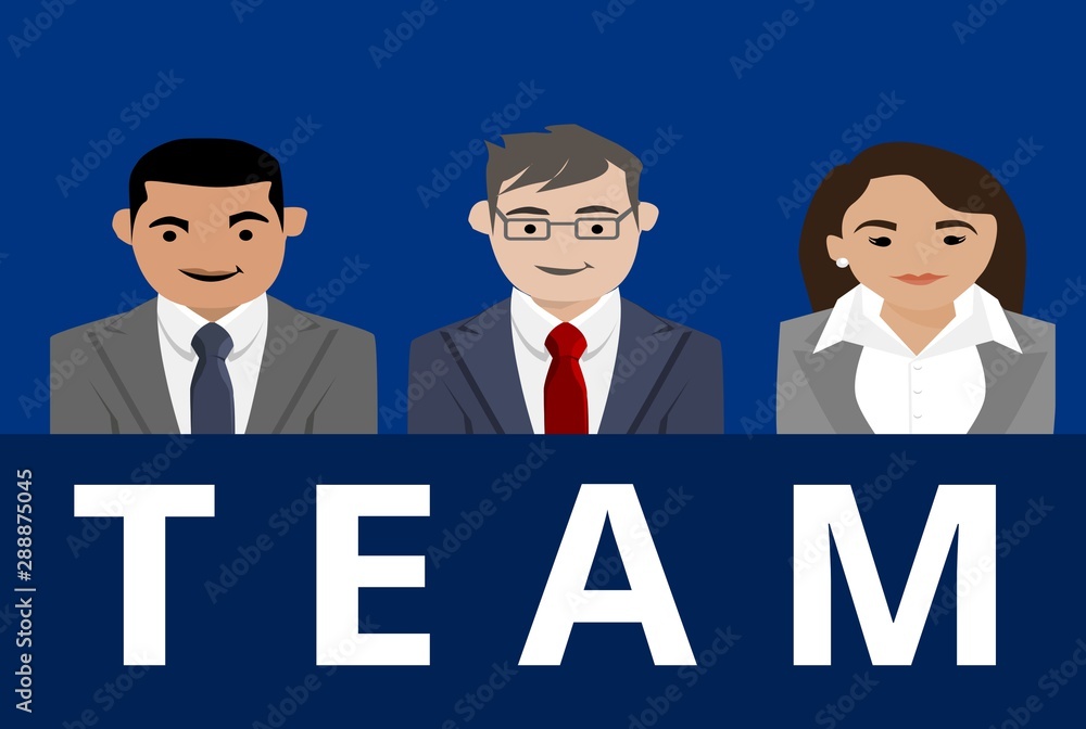 Business Team with the Word Business Team with the Word