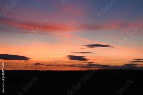 Amazing sunset near Bucharest seen from the motorway © bogdan