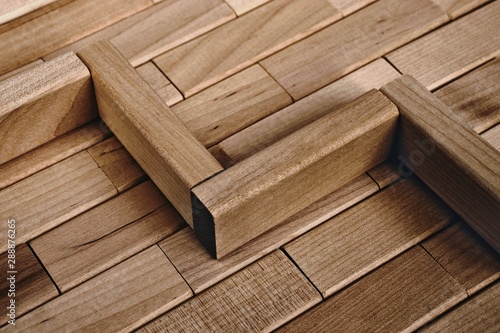 Background texture of wooden blocks