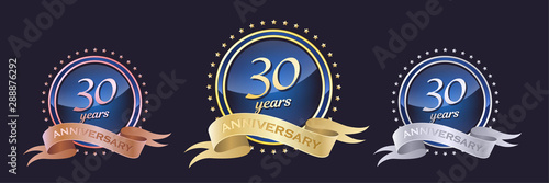 Vector golden wreath Anniversary_30 years.