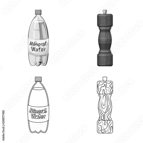 Vector illustration of cooking and sea symbol. Set of cooking and baking stock vector illustration.