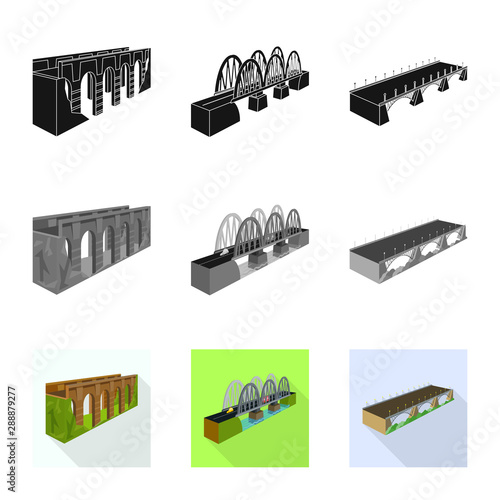 Vector illustration of connection and design icon. Collection of connection and side stock symbol for web.