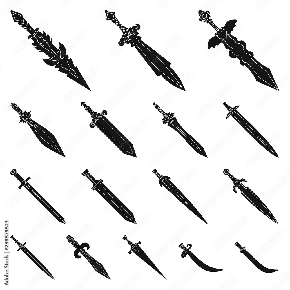 Vector illustration of sharp and blade logo. Collection of sharp and dagger stock symbol for web. Vector illustration of sharp and blade logo. Collection of sharp and dagger stock symbol for web.