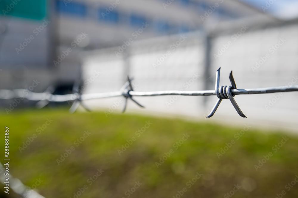 Fence with a barbed wire Fence with a barbed wire