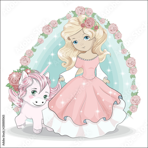 Dekoracja na wymiar  little-princess-and-unicorn