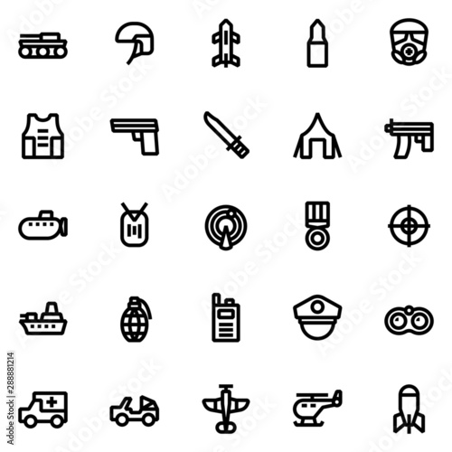 Military Icon set vector image