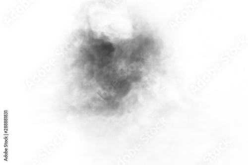 Jet of smoke on a light background. Selective focus