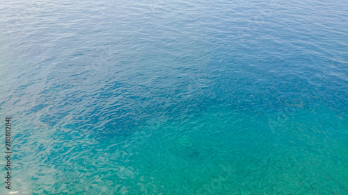 Blue transparent sea in Istria, Croatian coast