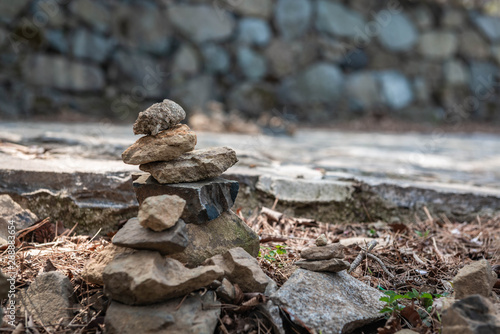 stone stack in temple