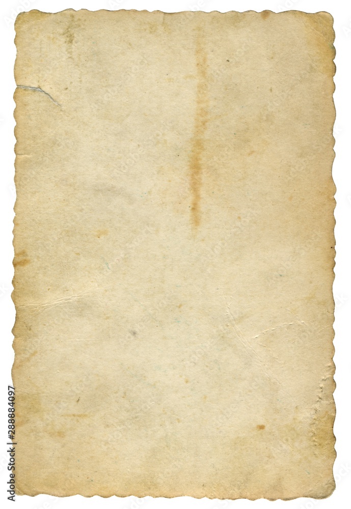 old yellowed card of paper