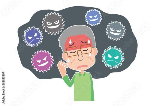 	ウイルス　風邪　インフルエンザ　体長不良　熱　高齢男性