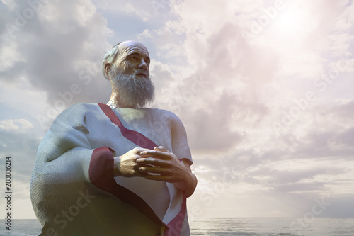 3D Illustration of ancient Greek philosopher