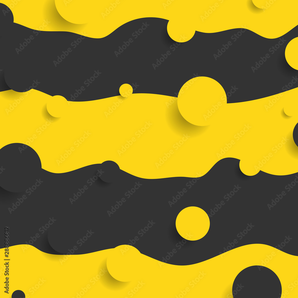 High contrast minimal background with liquid waves and circles. Abstract geometric graphic design. Vector illustration High contrast minimal background with liquid waves and circles. Abstract geometric graphic design. Vector illustration