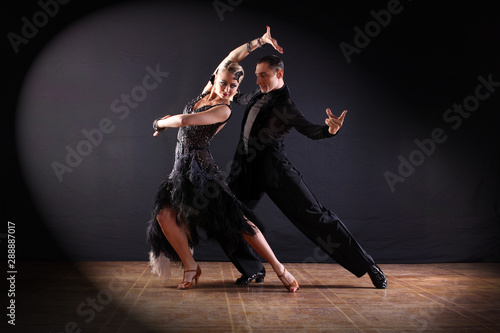 dancers in ballroom isolated on black background photo
