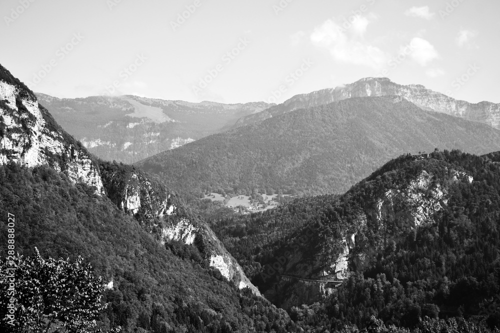 View of the mountains of the massif 