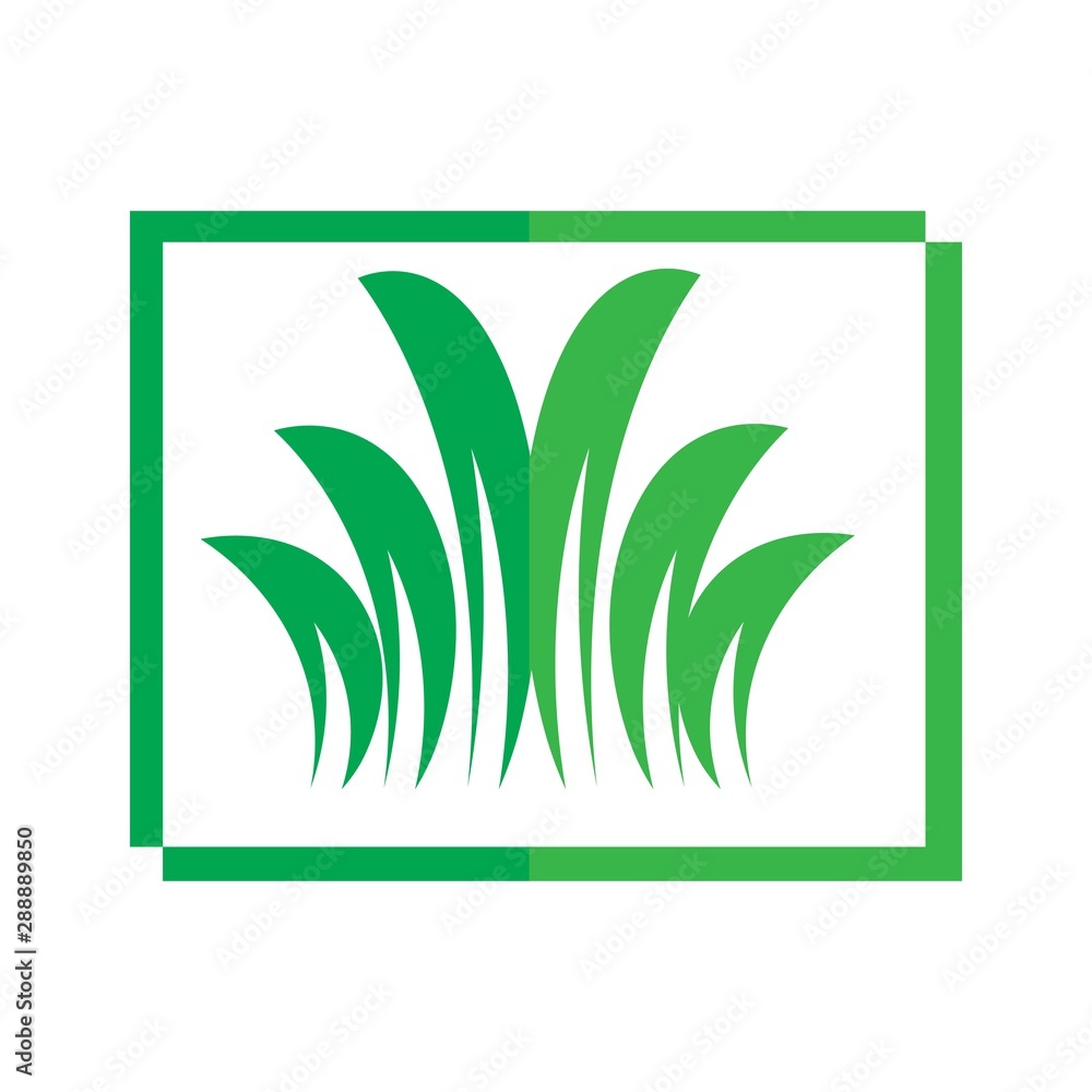 Obraz premium grass logo vector