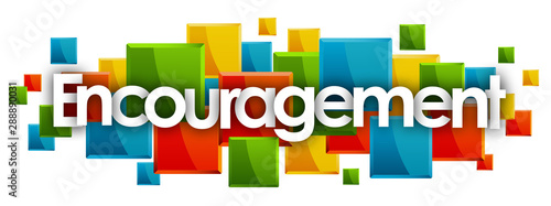 Foto Encouragement word in colored rectangles background