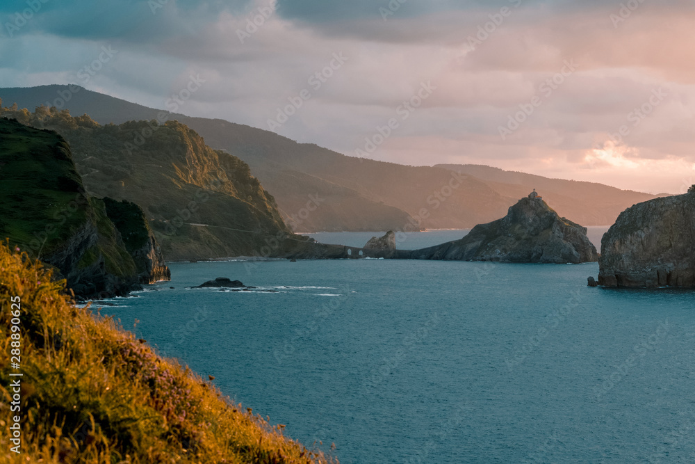 Stunning views from the machichaco lighthouse towards gaztelugatxe. Basque Country Stunning views from the machichaco lighthouse towards gaztelugatxe. Basque Country