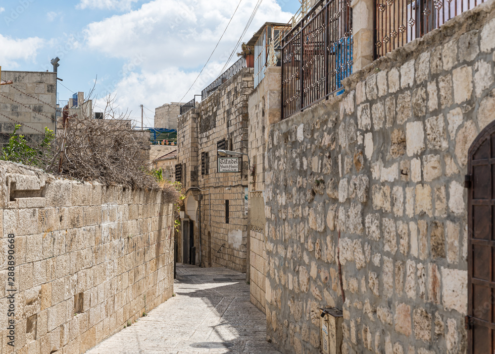 Quiet streets of the Old City in Jerusalem, Israel