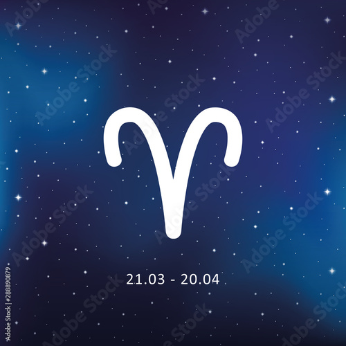 blue zodiac sign aries horoscope in starry sky vector illustration EPS10