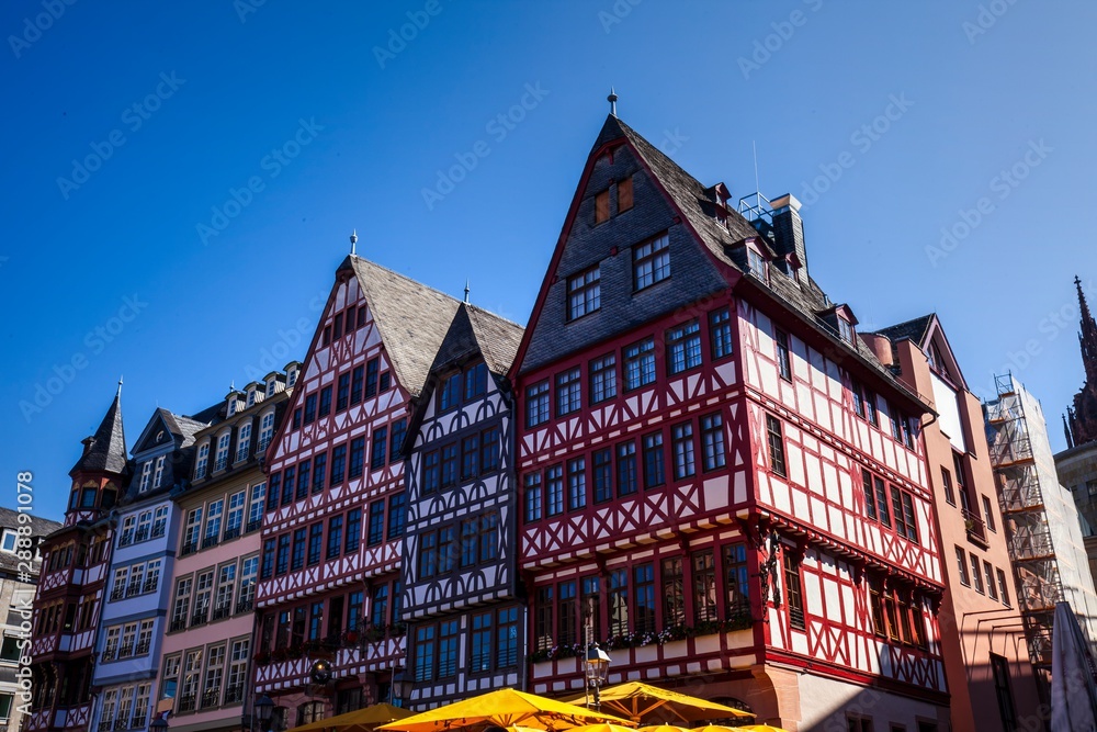 Medieval houses in Old Frankfurt am Main. Germany.