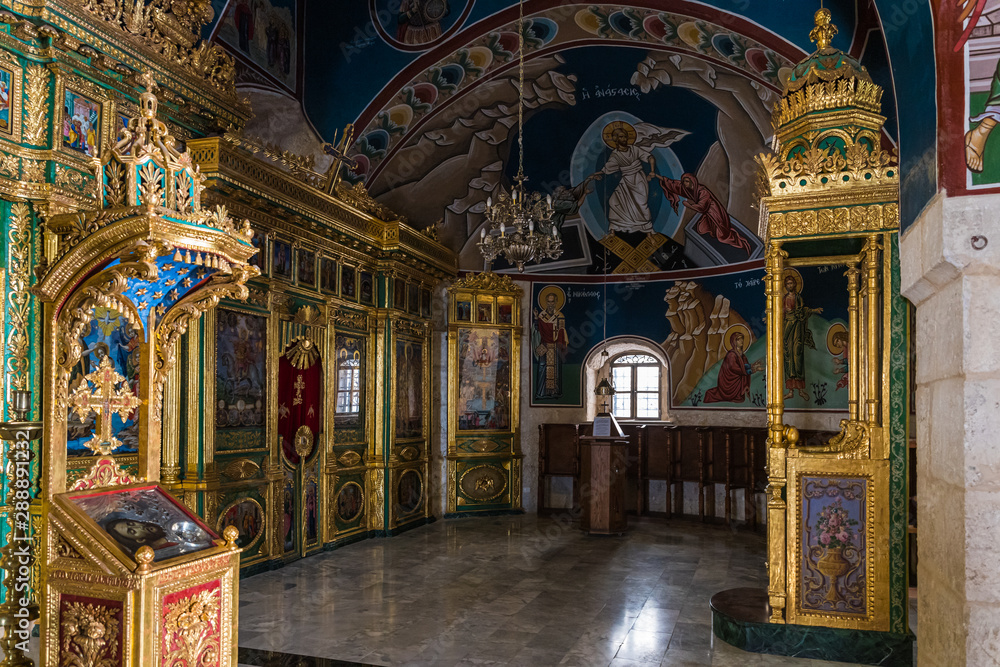 Interior of the Church of St. John the Baptist in the Old City in Jerusalem, Israel
