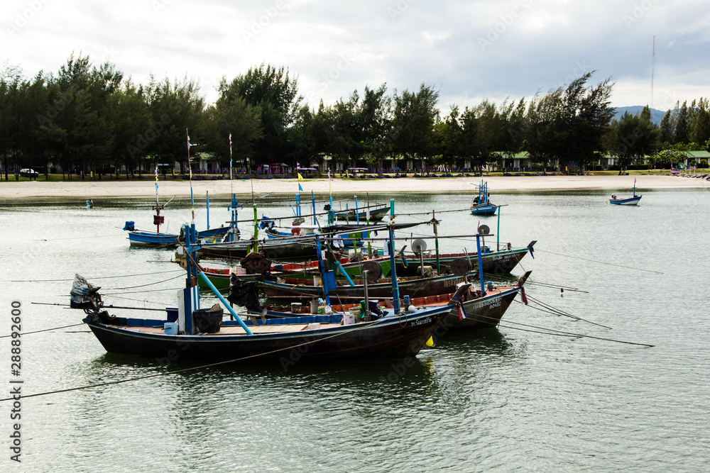 Small fishing boats near the beach